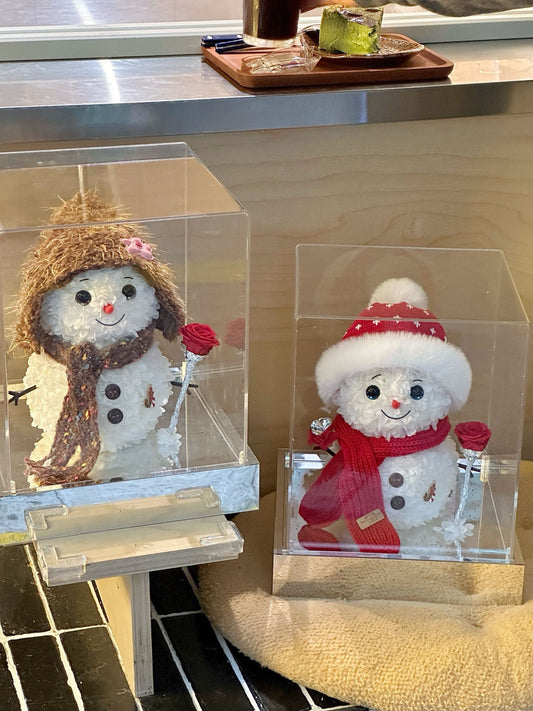 Cute Snowman Preserved Flowers