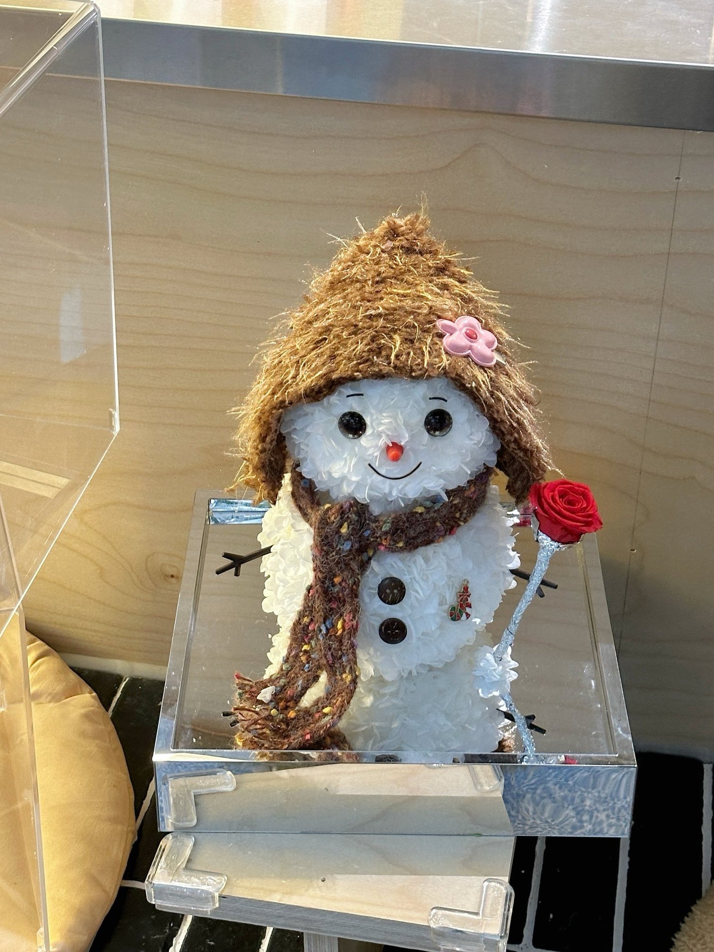 Cute Snowman Preserved Flowers