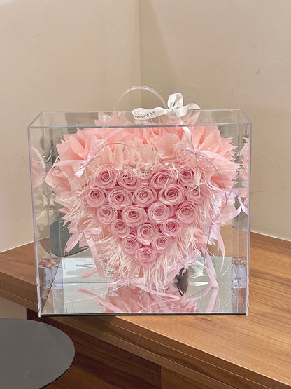 Romantic Heart-Shaped Preserved Flower Gift Box