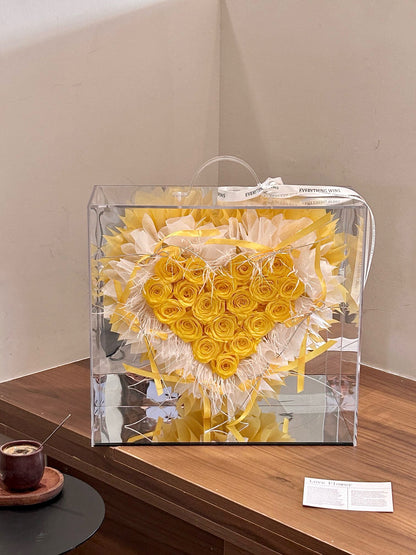 Romantic Heart-Shaped Preserved Flower Gift Box