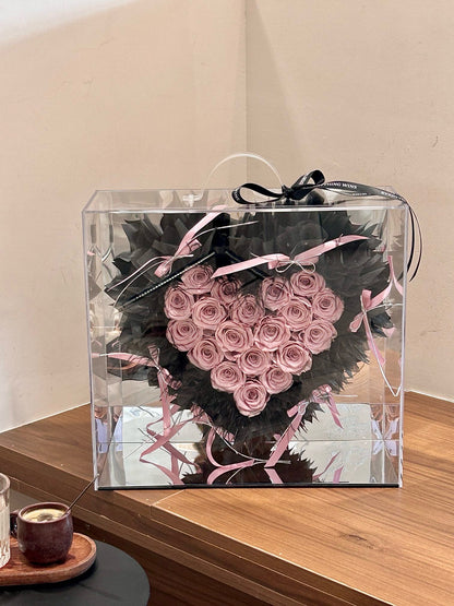 Romantic Heart-Shaped Preserved Flower Gift Box