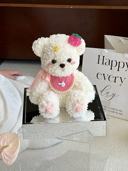 Strawberry Teddy Bear Preserved Flower