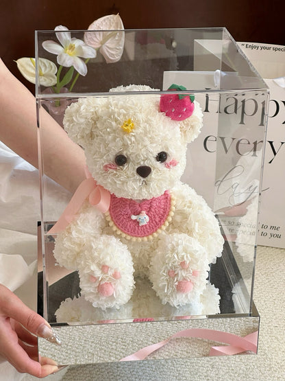 Strawberry Teddy Bear Preserved Flower