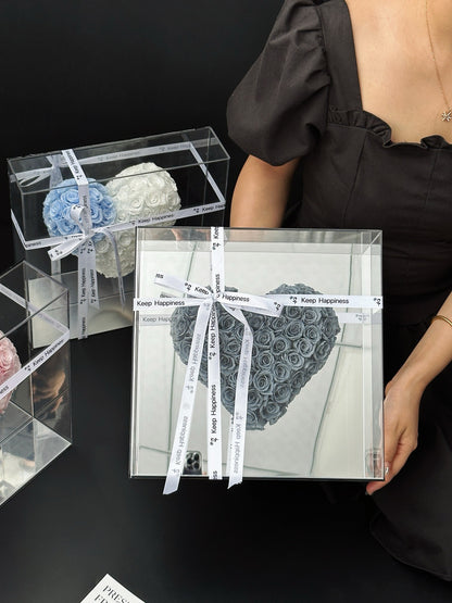 Mirror Heart Preserved Rose Gift Box