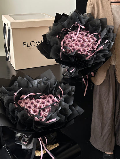 Heart and Round Preserved Rose Bouquets
